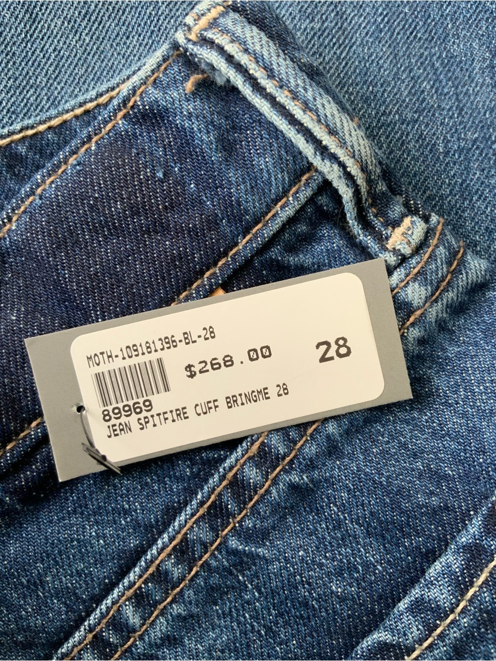 NWT MOTHER SUPERIOR Jeans Spitfire Nerdy Cuff Did You Bring Me Anything? Size 28 - Picture 12 of 14